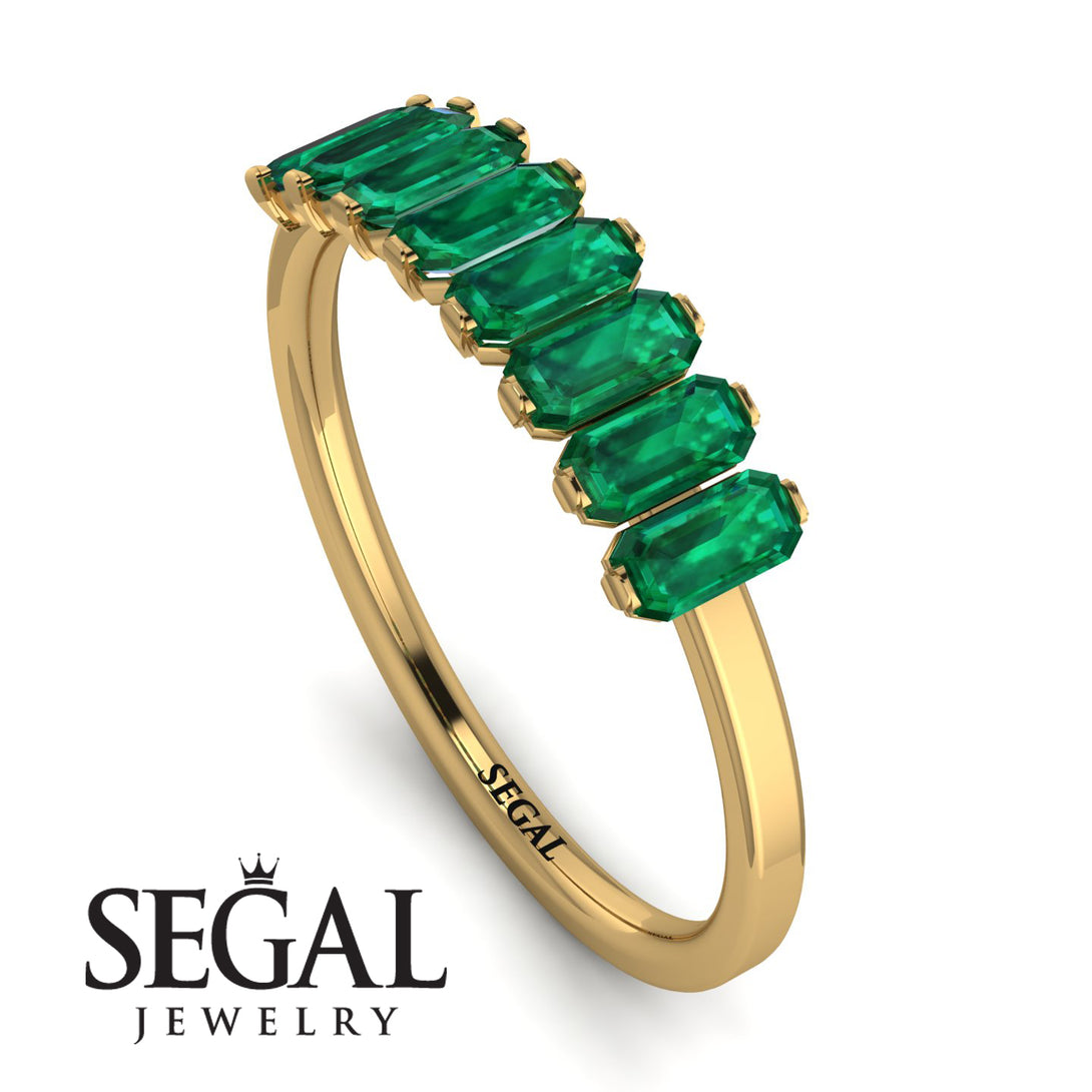 Emerald Cut Emerald Band - Esther No. 4