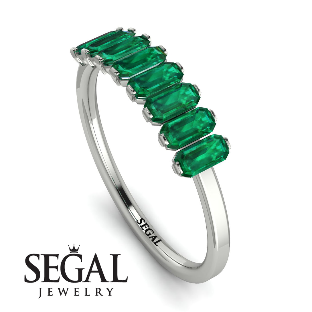 Emerald Cut Emerald Band - Esther No. 6