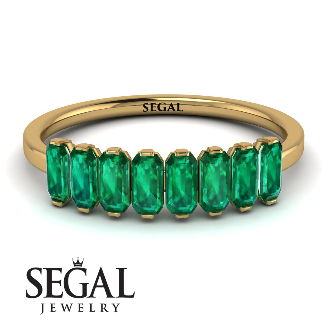 Emerald Cut Emerald Band - Esther No. 4