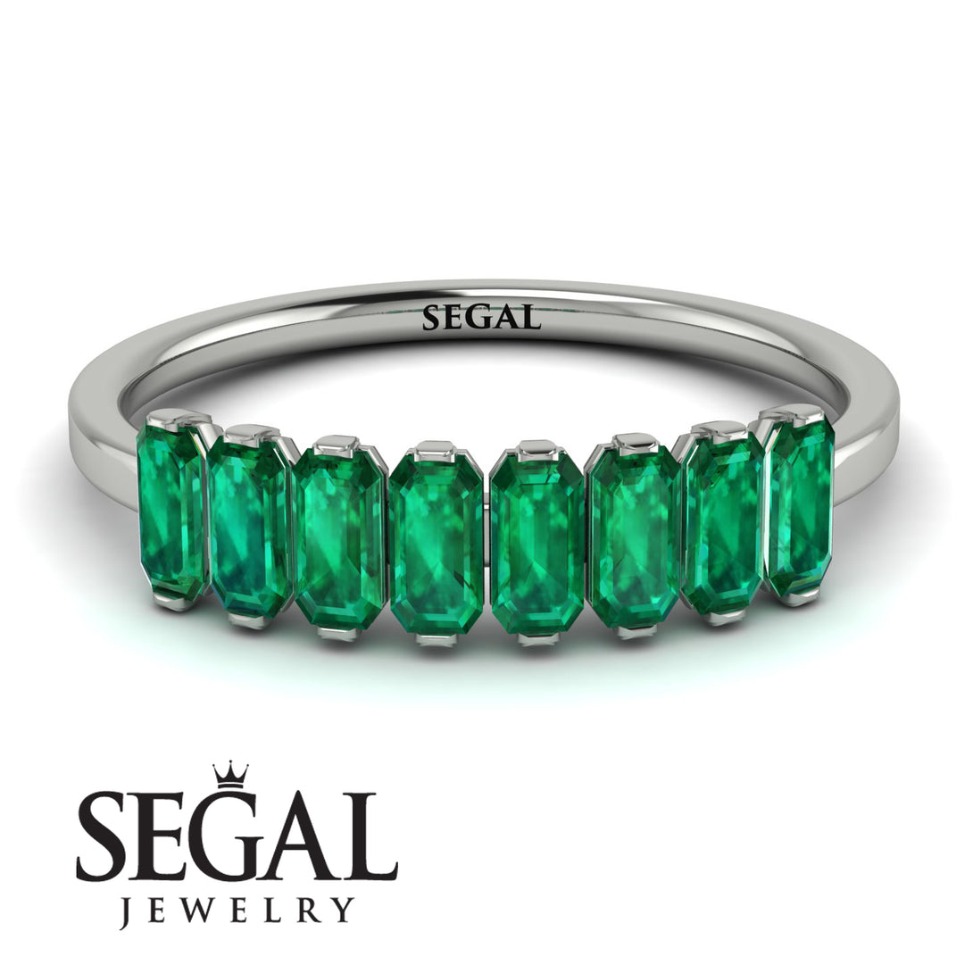 Emerald Cut Emerald Band - Esther No. 6