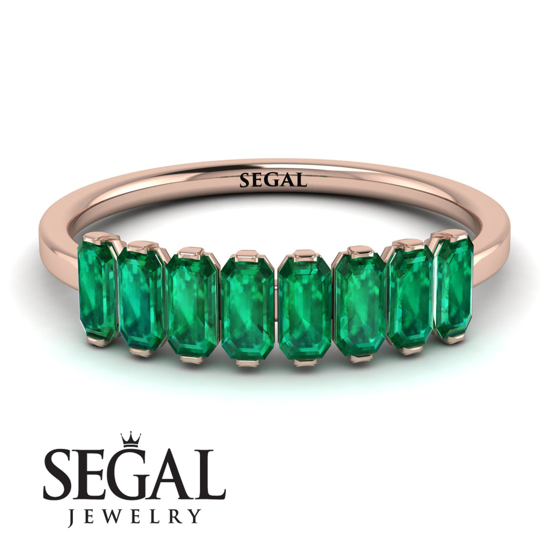 Emerald Cut Emerald Band - Esther No. 5