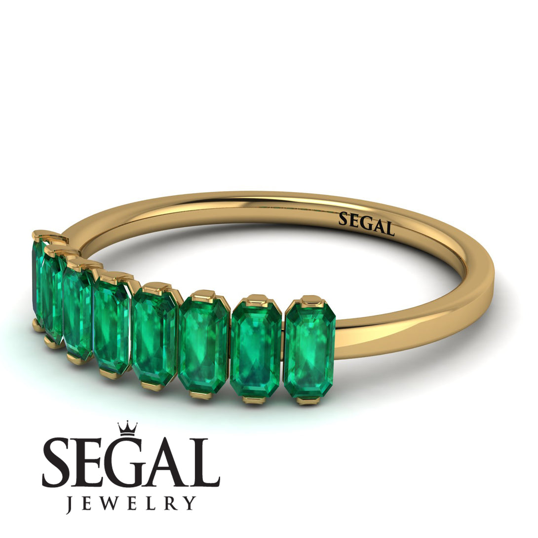 Emerald Cut Emerald Band - Esther No. 4