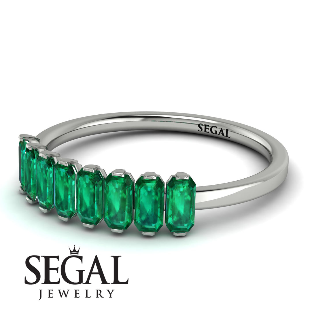 Emerald Cut Emerald Band - Esther No. 6