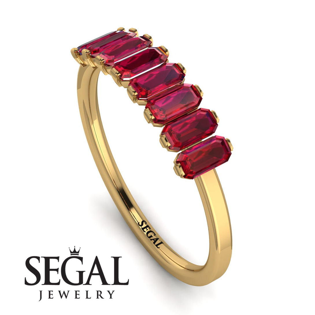 Emerald Cut Ruby Band - Esther No. 10