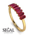 Emerald Cut Ruby Band - Esther No. 10