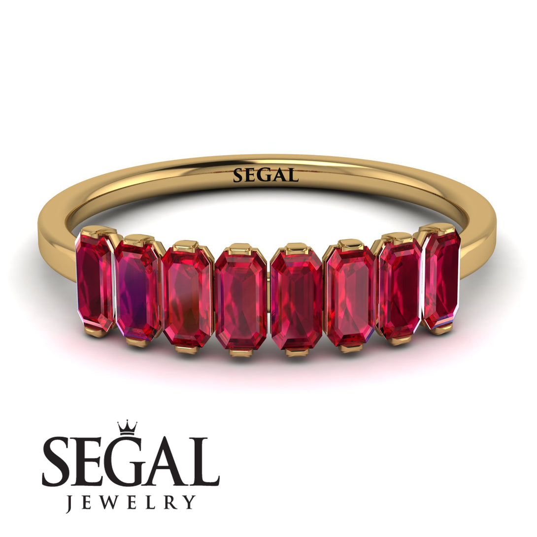 Emerald Cut Ruby Band - Esther No. 10