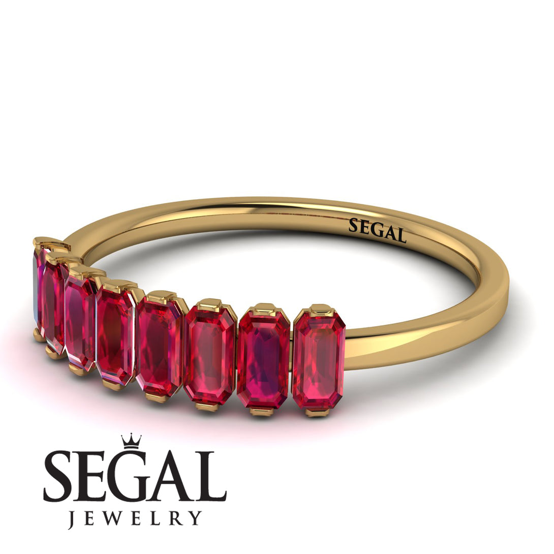 Emerald Cut Ruby Band - Esther No. 10