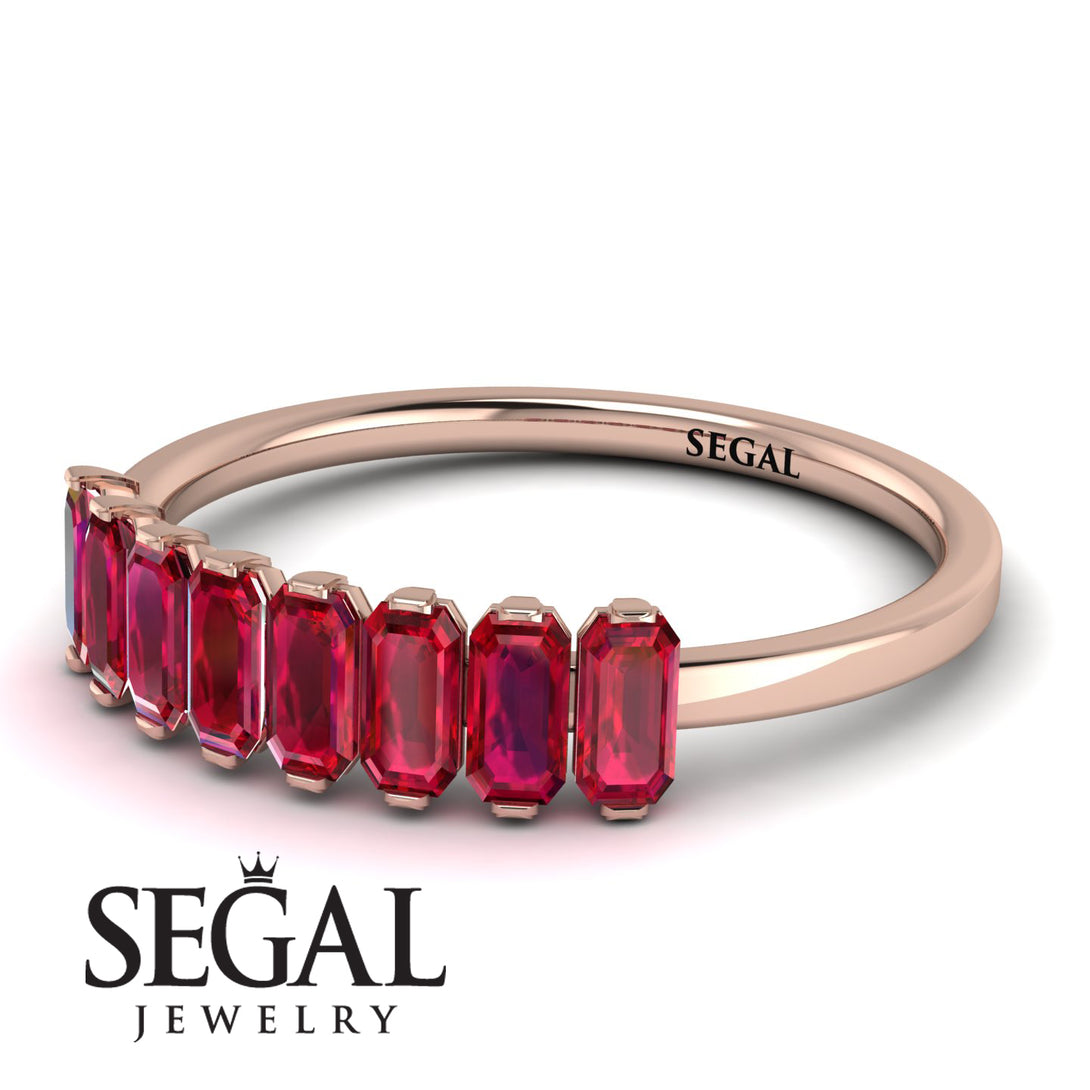 Emerald Cut Ruby Band - Esther No. 11