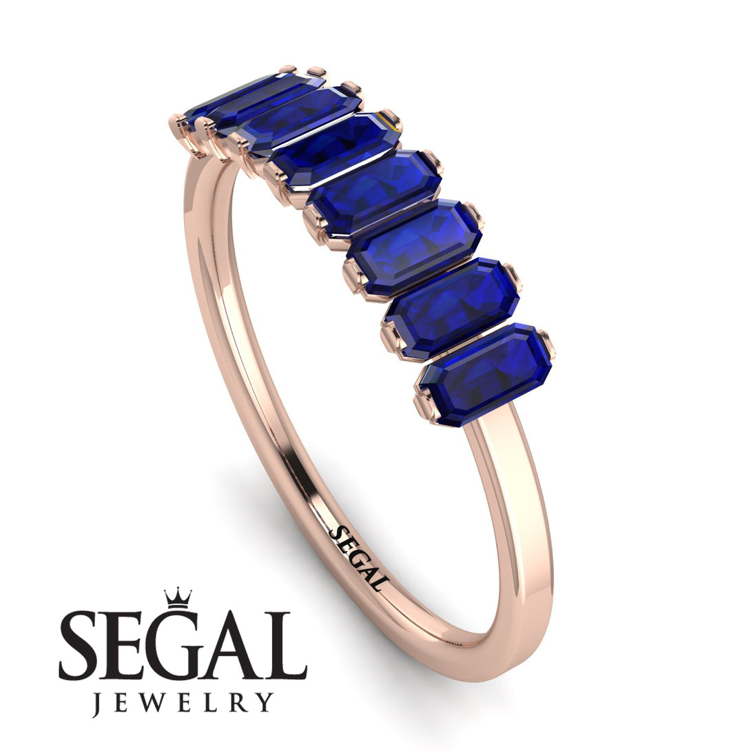 Emerald Cut Sapphire Band - Esther No. 14