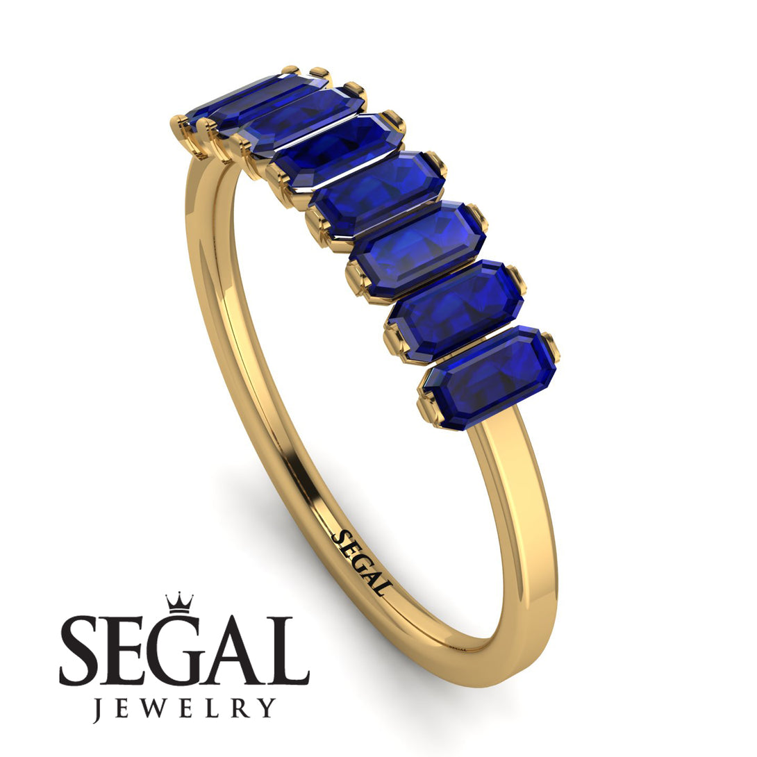 Emerald Cut Sapphire Band - Esther No. 13
