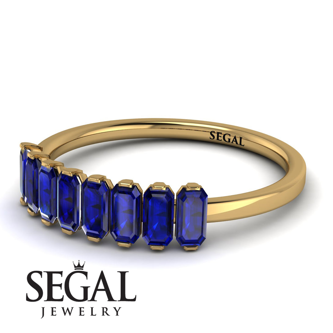 Emerald Cut Sapphire Band - Esther No. 13