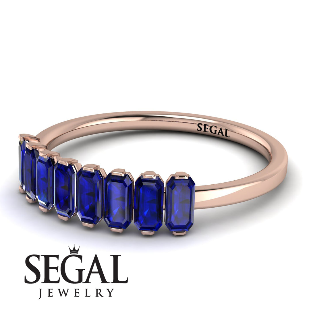 Emerald Cut Sapphire Band - Esther No. 14