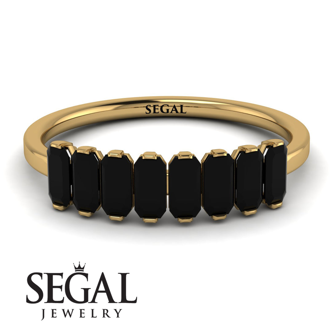 Emerald Cut Black Diamond Band - Esther No. 7