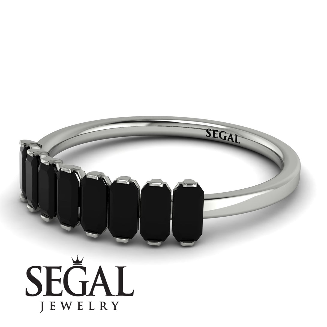 Emerald Cut Black Diamond Band - Esther No. 9