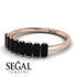 Emerald Cut Black Diamond Band - Esther No. 8