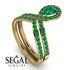 Emerald Pear Shape Stacking Bridal Set - Emilia No. 19