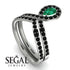 Emerald Pear Shape Stacking Bridal Set - Emilia No. 36