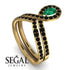 Emerald Pear Shape Stacking Bridal Set - Emilia No. 34 image 2