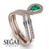Emerald Pear Shape Stacking Bridal Set - Emilia No. 5 image 2