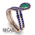 Emerald Pear Shape Stacking Bridal Set - Emilia No. 65 image 2