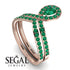 Emerald Pear Shape Stacking Bridal Set - Emilia No. 20 image 2