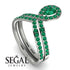Emerald Pear Shape Stacking Bridal Set - Emilia No. 21 image 2