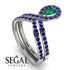 Emerald Pear Shape Stacking Bridal Set - Emilia No. 66 image 2