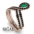 Emerald Pear Shape Stacking Bridal Set - Emilia No. 35