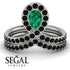 Emerald Pear Shape Stacking Bridal Set - Emilia No. 36