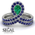 Emerald Pear Shape Stacking Bridal Set - Emilia No. 66 image 3