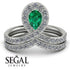 Emerald Pear Shape Stacking Bridal Set - Emilia No. 6 image 3