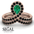 Emerald Pear Shape Stacking Bridal Set - Emilia No. 35