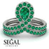 Emerald Pear Shape Stacking Bridal Set - Emilia No. 21 image 3