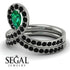 Emerald Pear Shape Stacking Bridal Set - Emilia No. 36