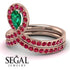 Emerald Pear Shape Stacking Bridal Set - Emilia No. 50