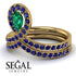 Emerald Pear Shape Stacking Bridal Set - Emilia No. 64