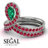 Emerald Pear Shape Stacking Bridal Set - Emilia No. 51 image 5