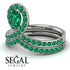 Emerald Pear Shape Stacking Bridal Set - Emilia No. 21 image 5