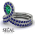 Emerald Pear Shape Stacking Bridal Set - Emilia No. 66