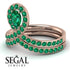 Emerald Pear Shape Stacking Bridal Set - Emilia No. 20 image 5