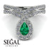 Emerald Pear Shape Stacking Bridal Set - Emilia No. 6