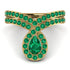 Emerald Pear Shape Stacking Bridal Set - Emilia No. 19