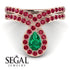 Emerald Pear Shape Stacking Bridal Set - Emilia No. 50 image 7