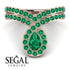 Emerald Pear Shape Stacking Bridal Set - Emilia No. 20 image 7