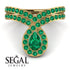 Emerald Pear Shape Stacking Bridal Set - Emilia No. 19 image 7
