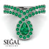 Emerald Pear Shape Stacking Bridal Set - Emilia No. 21 image 7