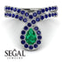 Emerald Pear Shape Stacking Bridal Set - Emilia No. 66