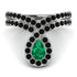 Emerald Pear Shape Stacking Bridal Set - Emilia No. 36
