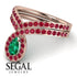 Emerald Pear Shape Stacking Bridal Set - Emilia No. 50