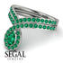 Emerald Pear Shape Stacking Bridal Set - Emilia No. 21 image 6